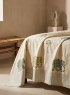 Dawn Indigo Hand Block Printed King Bedsheet Set
