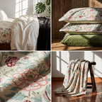 Dewy Fern Hand Block Printed KING Bedsheet