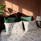 Dewy Fern Hand Block Printed KING Bedsheet