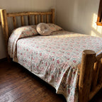 Dewy Fern Hand Block Printed KING Bedsheet