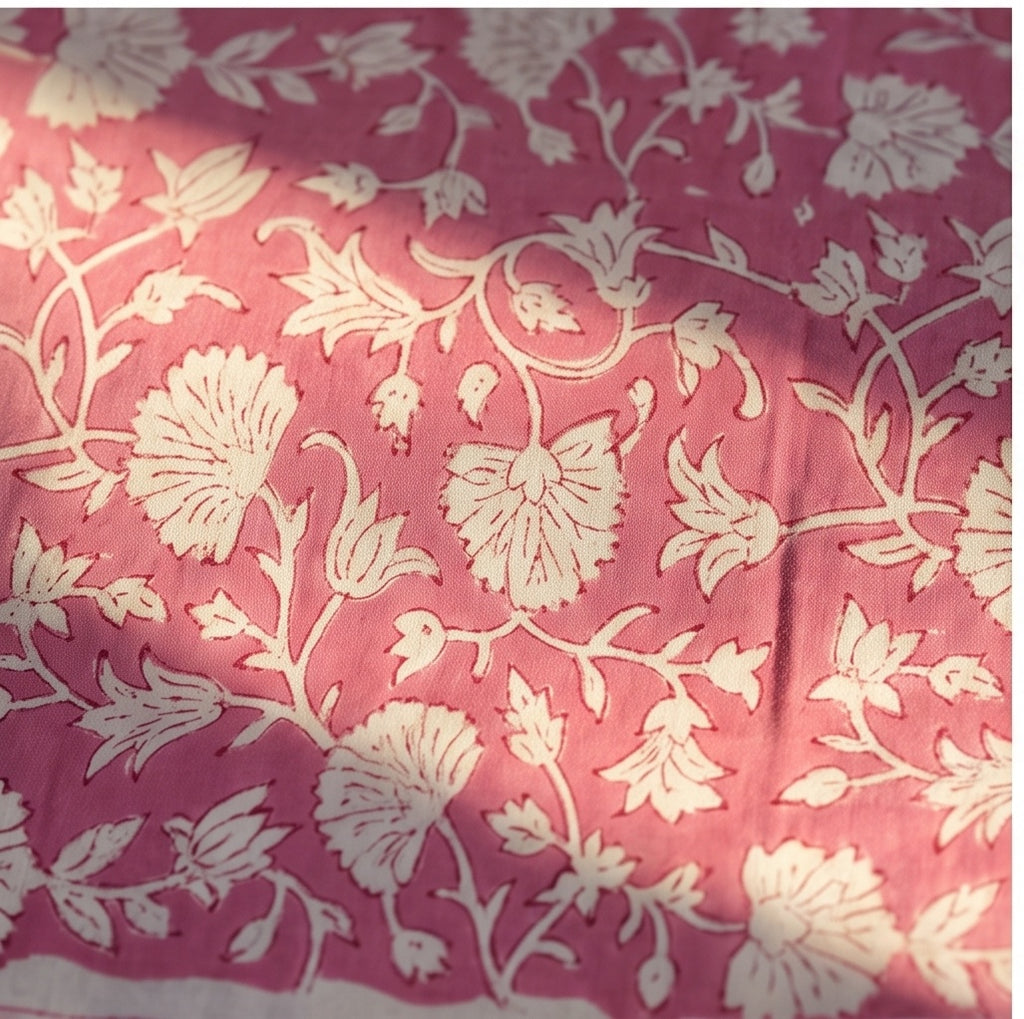 Verde Fern Hand Block Printed King Bedsheet