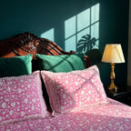 Verde Fern Hand Block Printed King Bedsheet