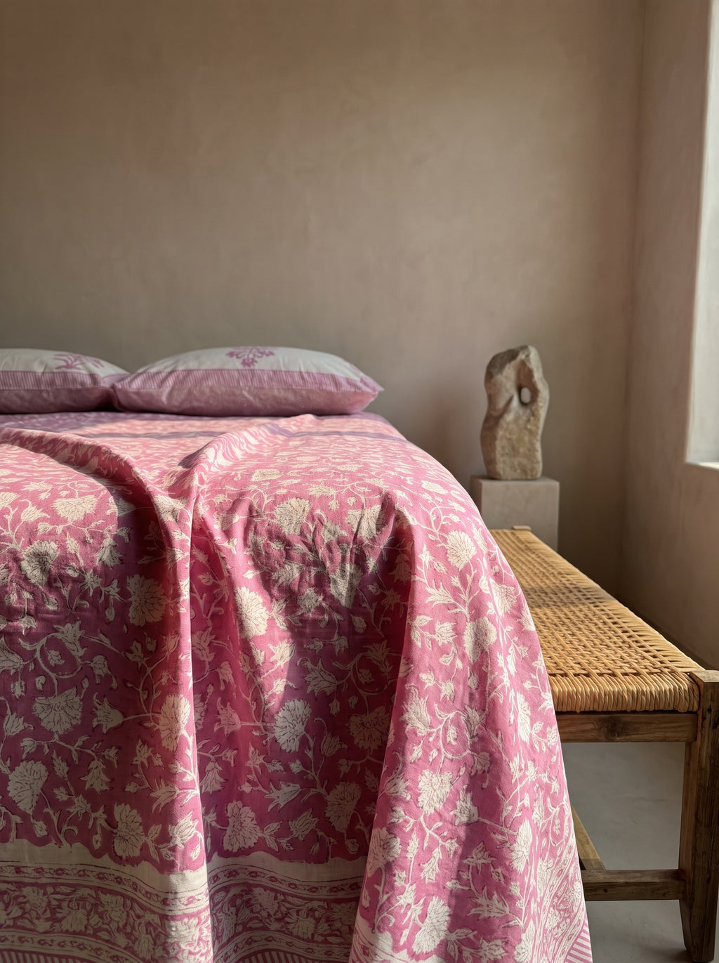 Verde Fern Hand Block Printed King Bedsheet