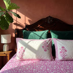 Verde Fern Hand Block Printed King Bedsheet