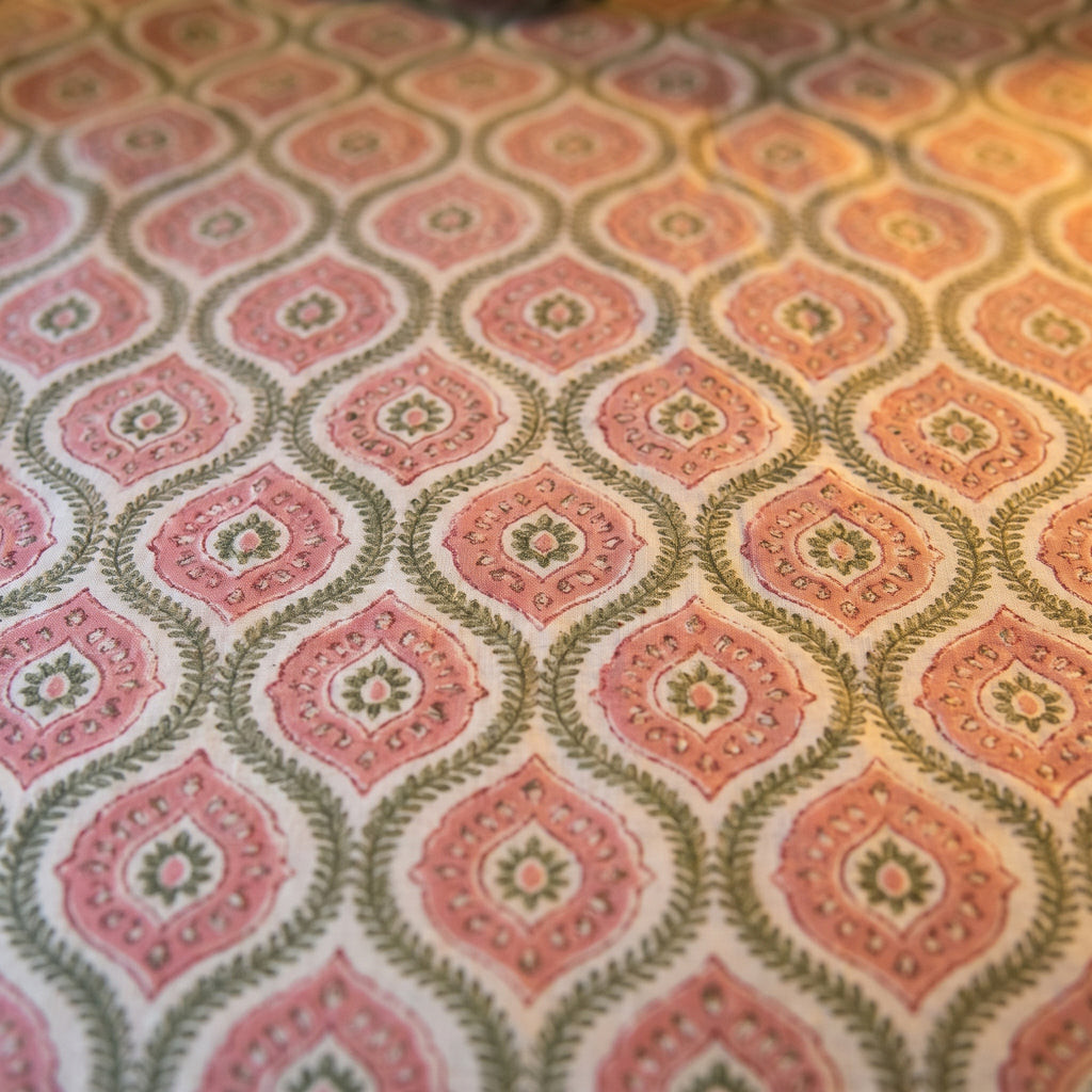 Sienna Terracotta Hand Block Printed King Bedsheet