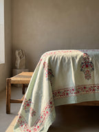 Indigo Bloom Hand Block Printed King Bedsheet