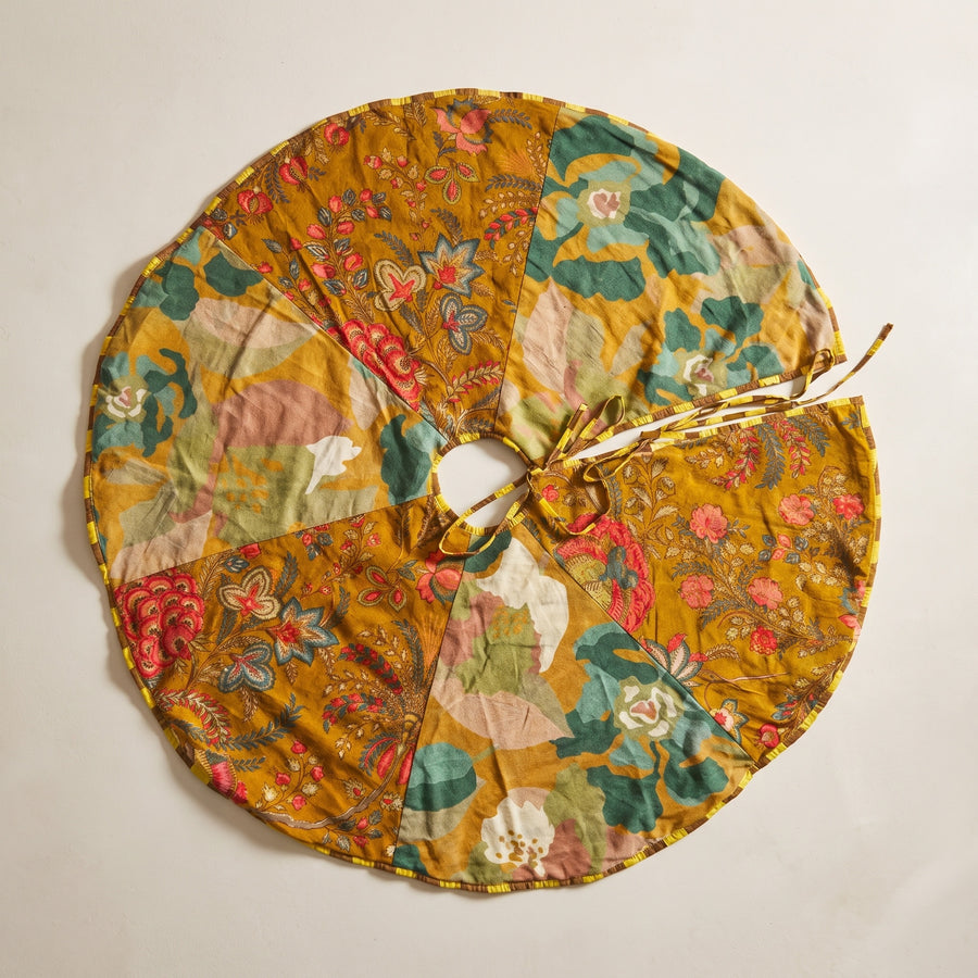 Hearth Solstice Reversible Velvet Patchwork Christmas Tree Skirt