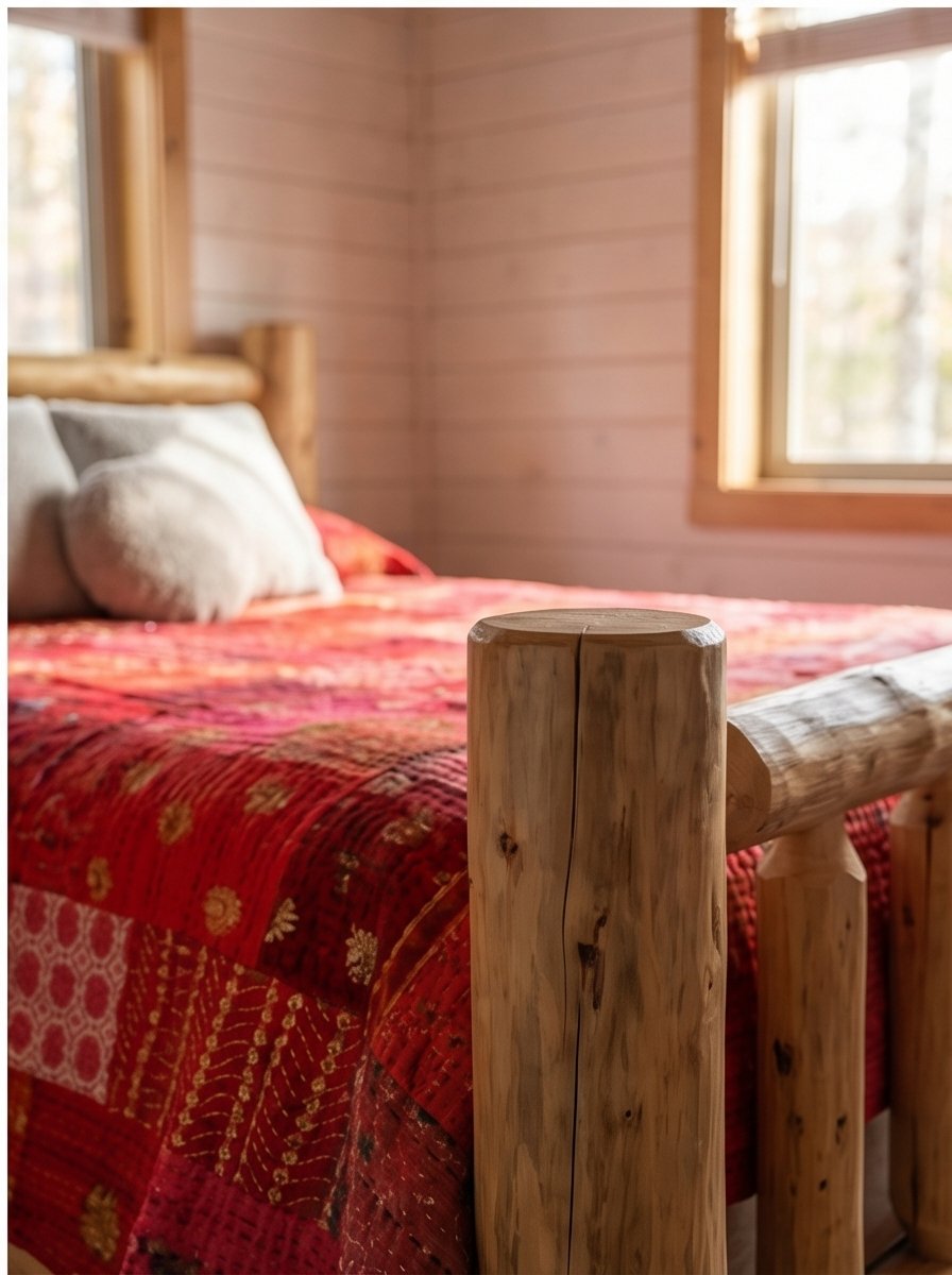 Serene Fern Luxury Patola Kantha Bedspread