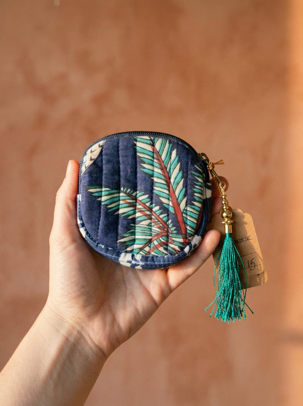 Meadow Mist Cotton Block Printed Coin Purse