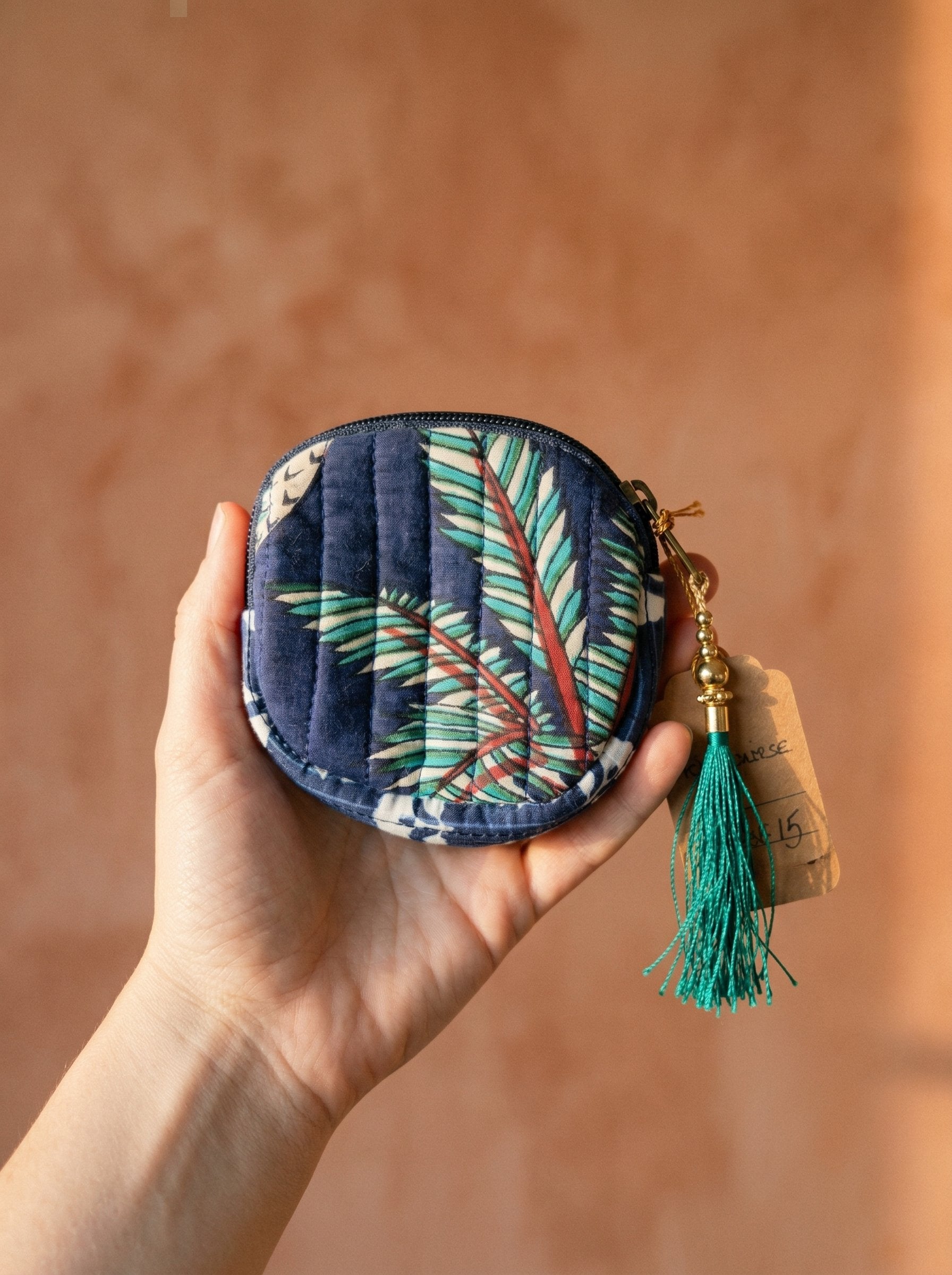 Meadow Mist Cotton Block Printed Coin Purse