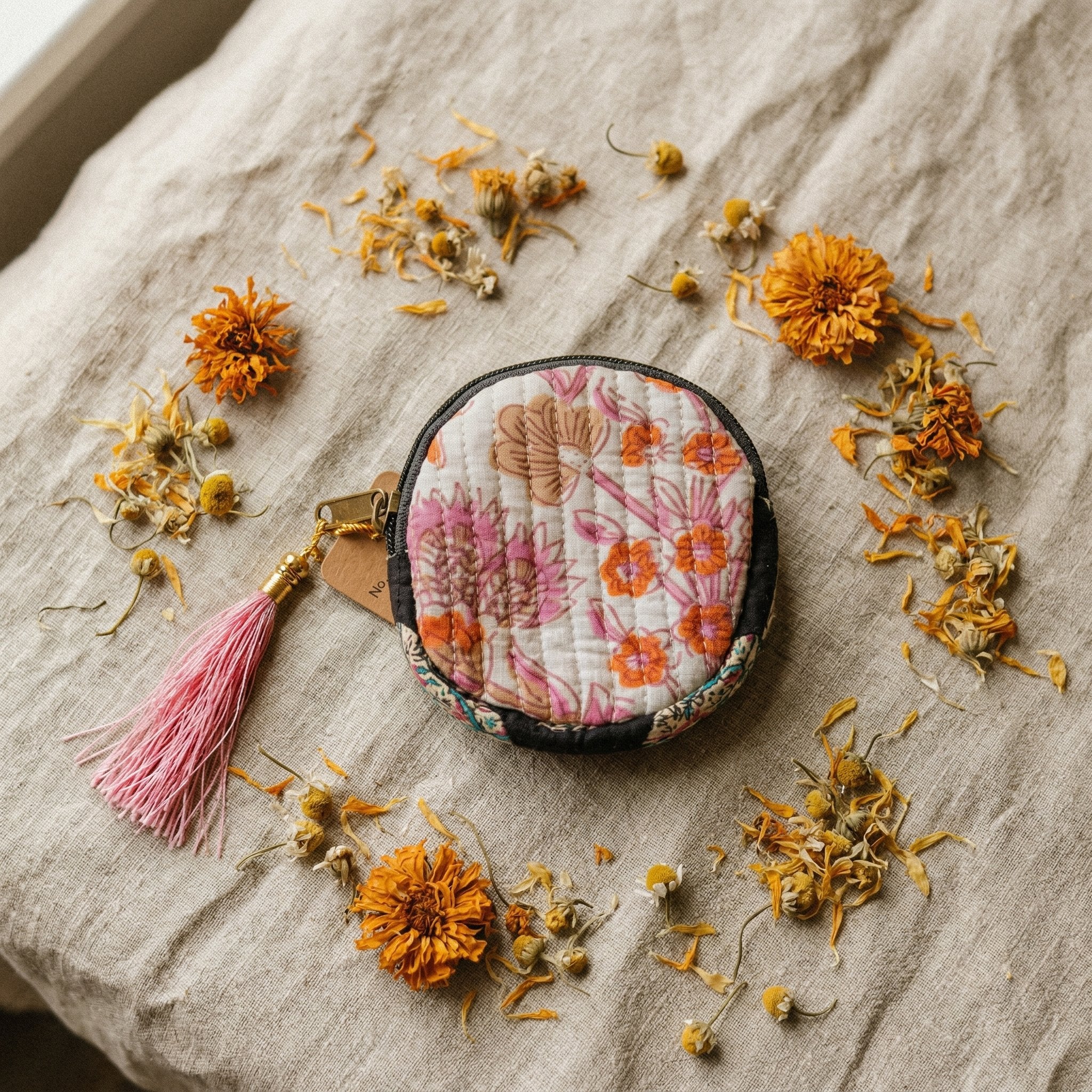 Maple Muse Cotton Block Printed Coin Purse