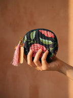Whispering Lotus Cotton Block Printed Coin Purse