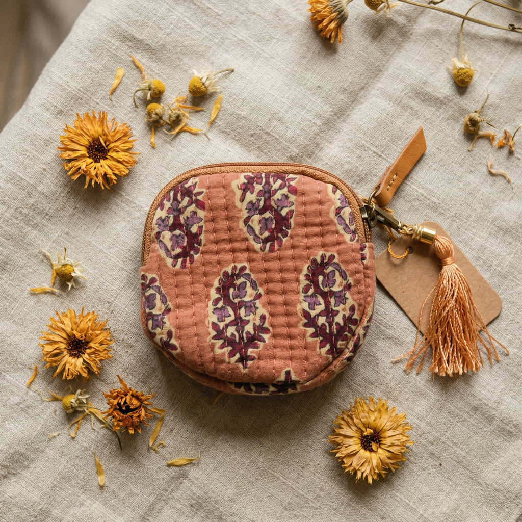 Ancient Stone Cotton Block Printed Coin Purse