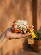 Verdant Fern Cotton Block Printed Coin Purse