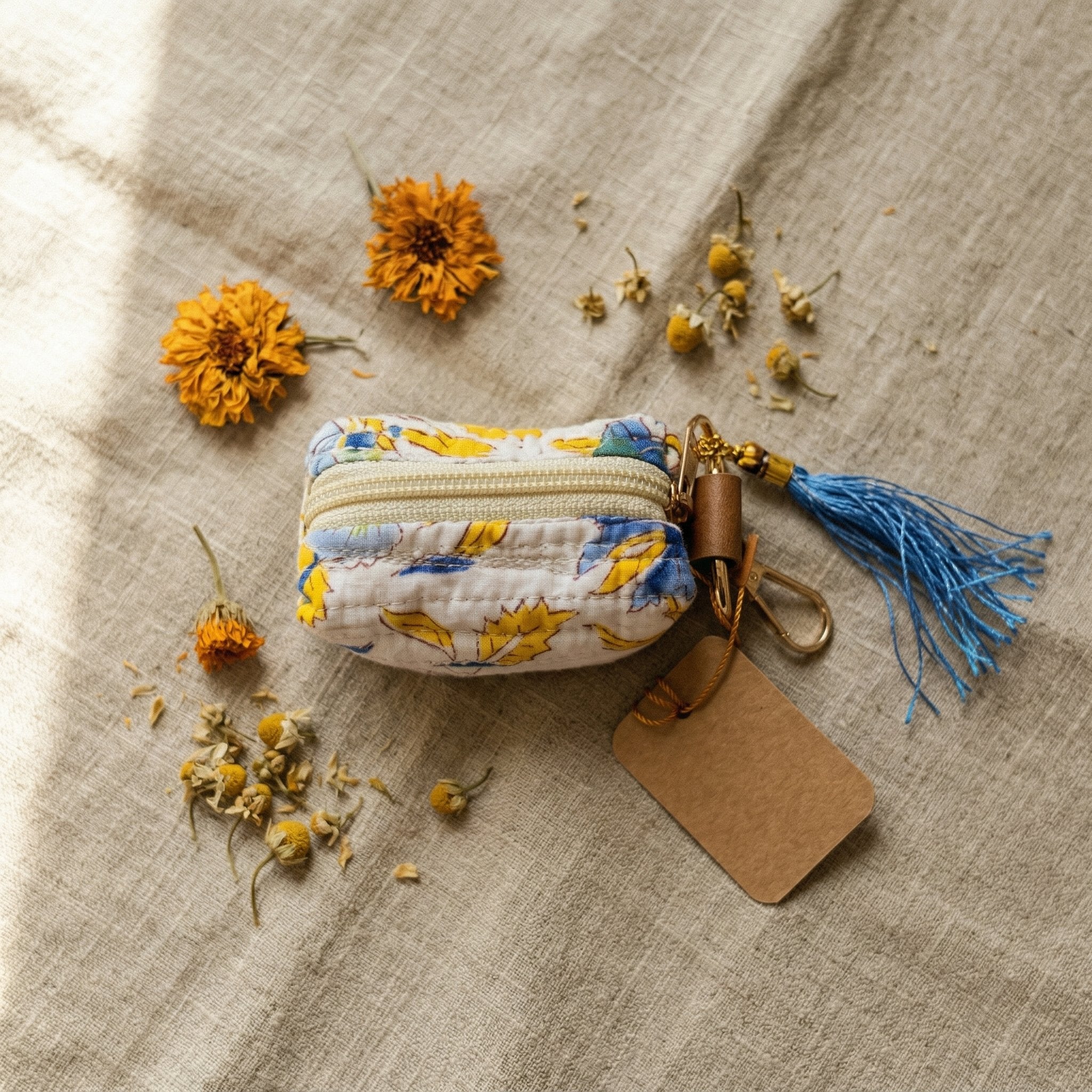 Dusk Terracotta Cotton Block Printed Coin Purse