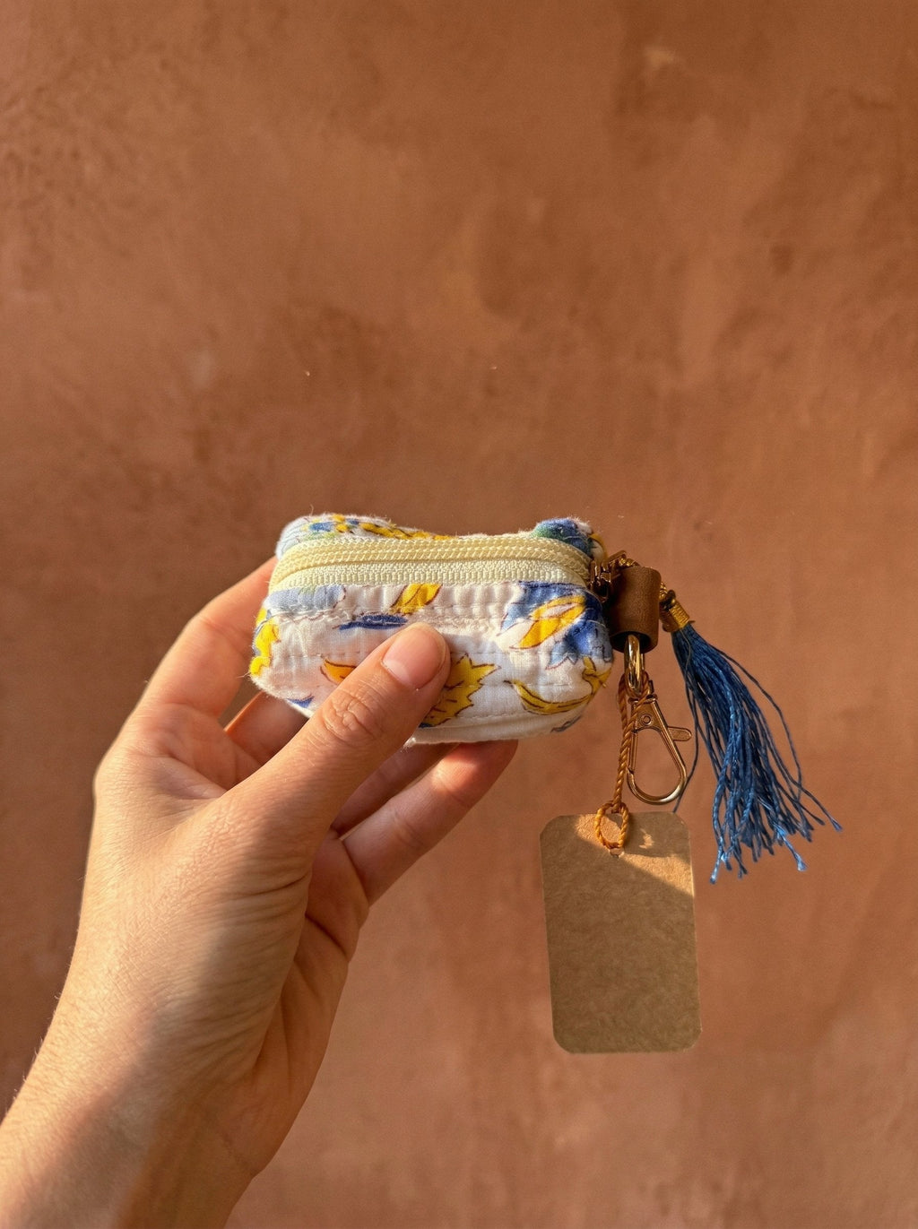 Dusk Terracotta Cotton Block Printed Coin Purse