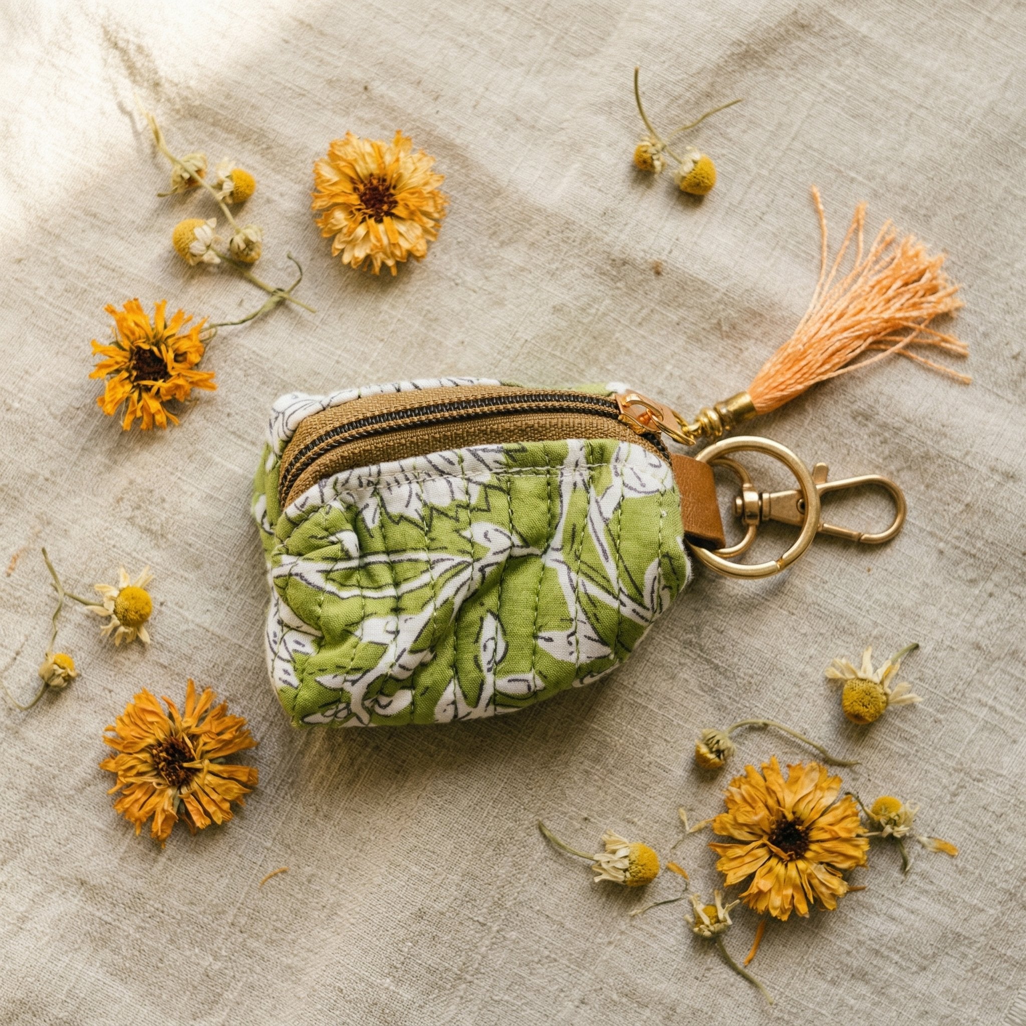 Tide Cobalt Cotton Block Printed Coin Purse