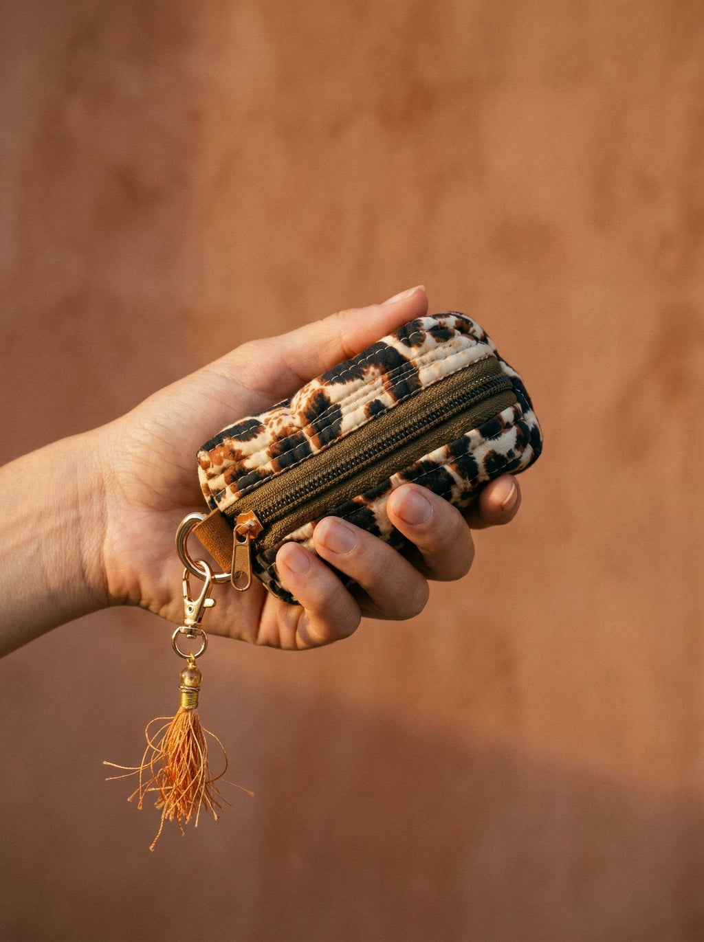 Glow Saffron Cotton Block Printed Coin Purse
