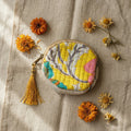 Fern Marigold Cotton Block Printed Coin Purse