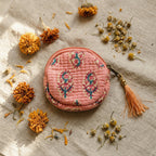 Ember Amber Cotton Block Printed Coin Purse