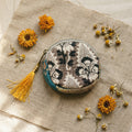Fern Saffron Cotton Block Printed Coin Purse