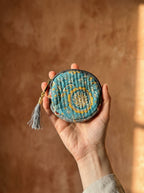 Garnet Tide Cotton Block Printed Coin Purse