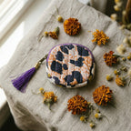 Glow Saffron Cotton Block Printed Coin Purse