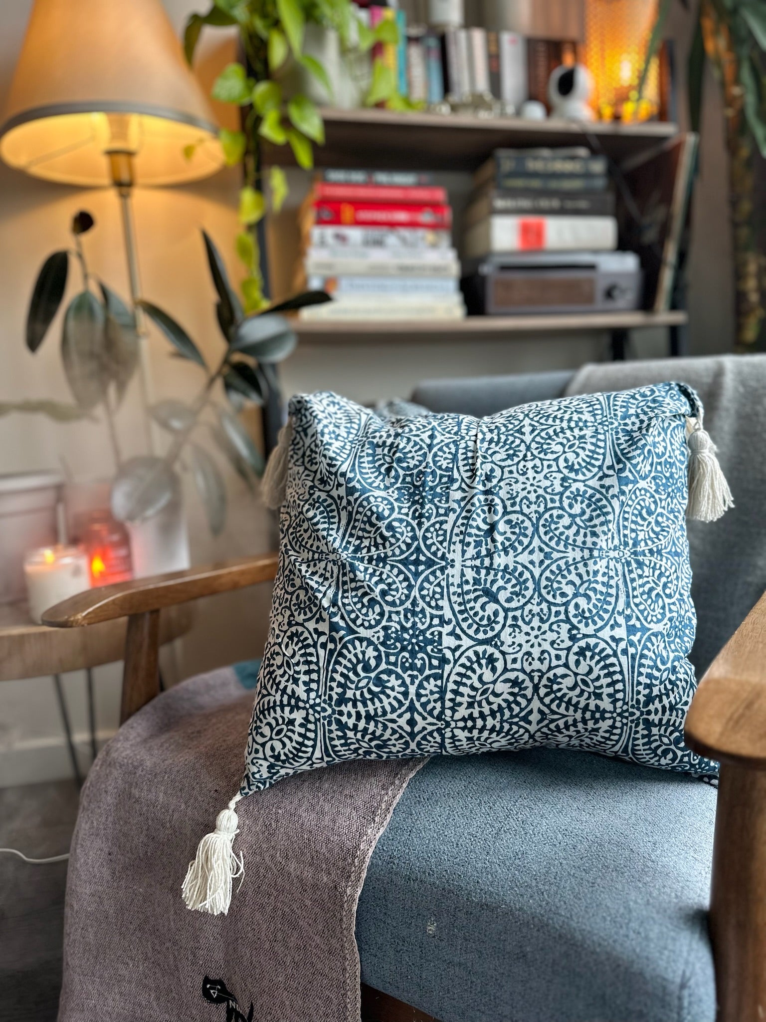 Indigo Earth Cushion Cover