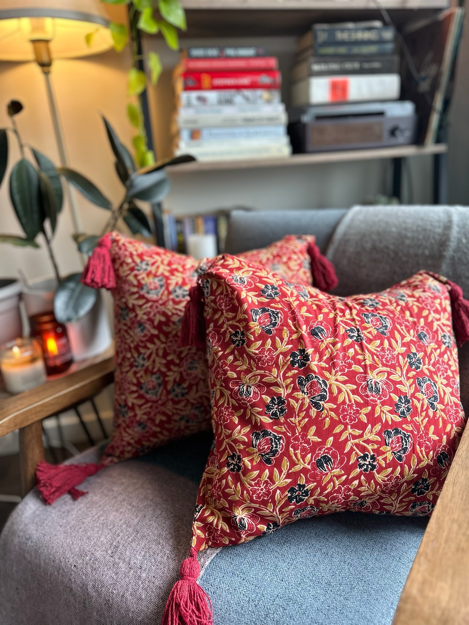 Red Poppy Reverie Cushion Cover