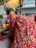 Red Poppy Reverie Cushion Cover