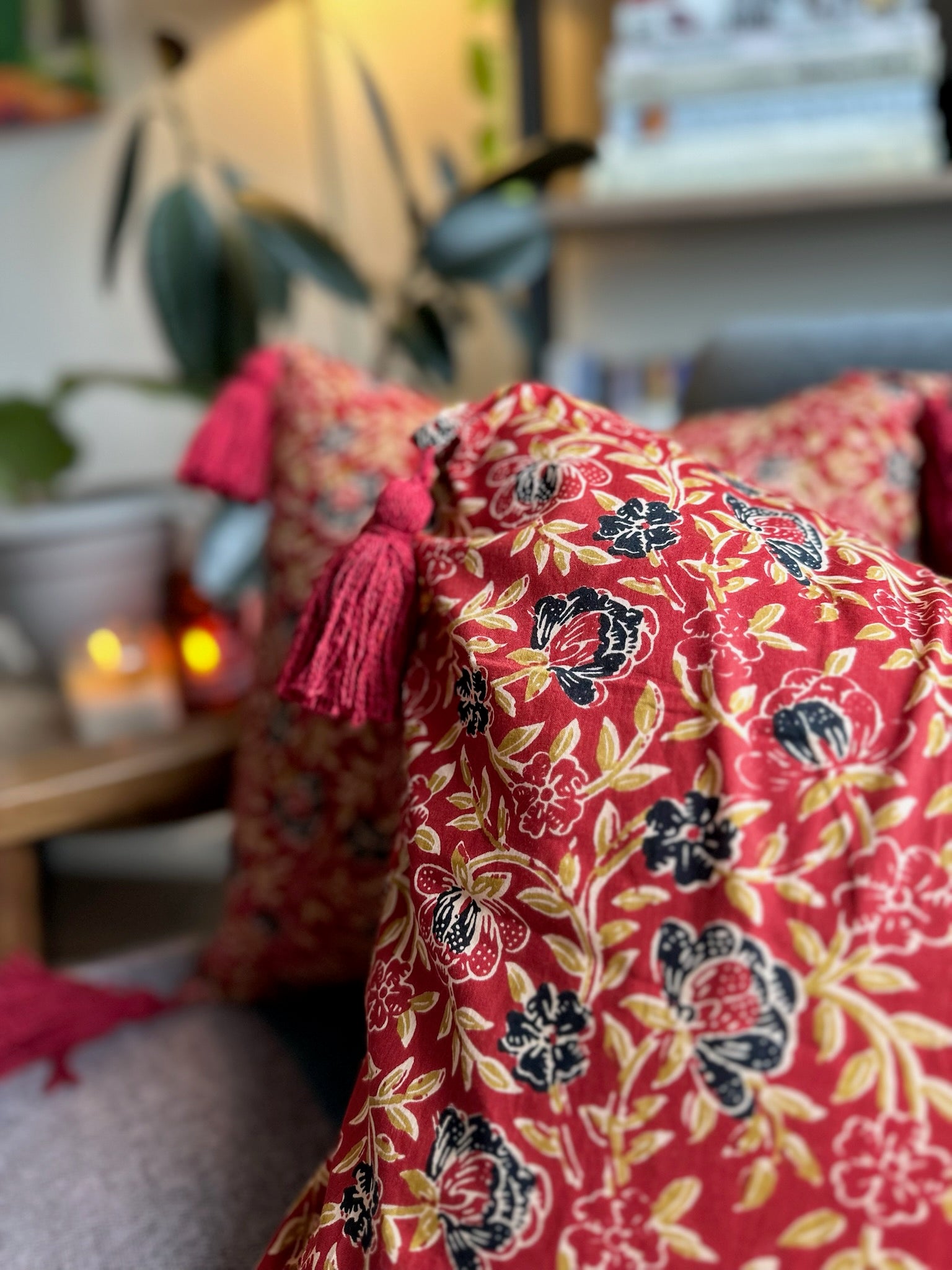 Red Poppy Reverie Cushion Cover