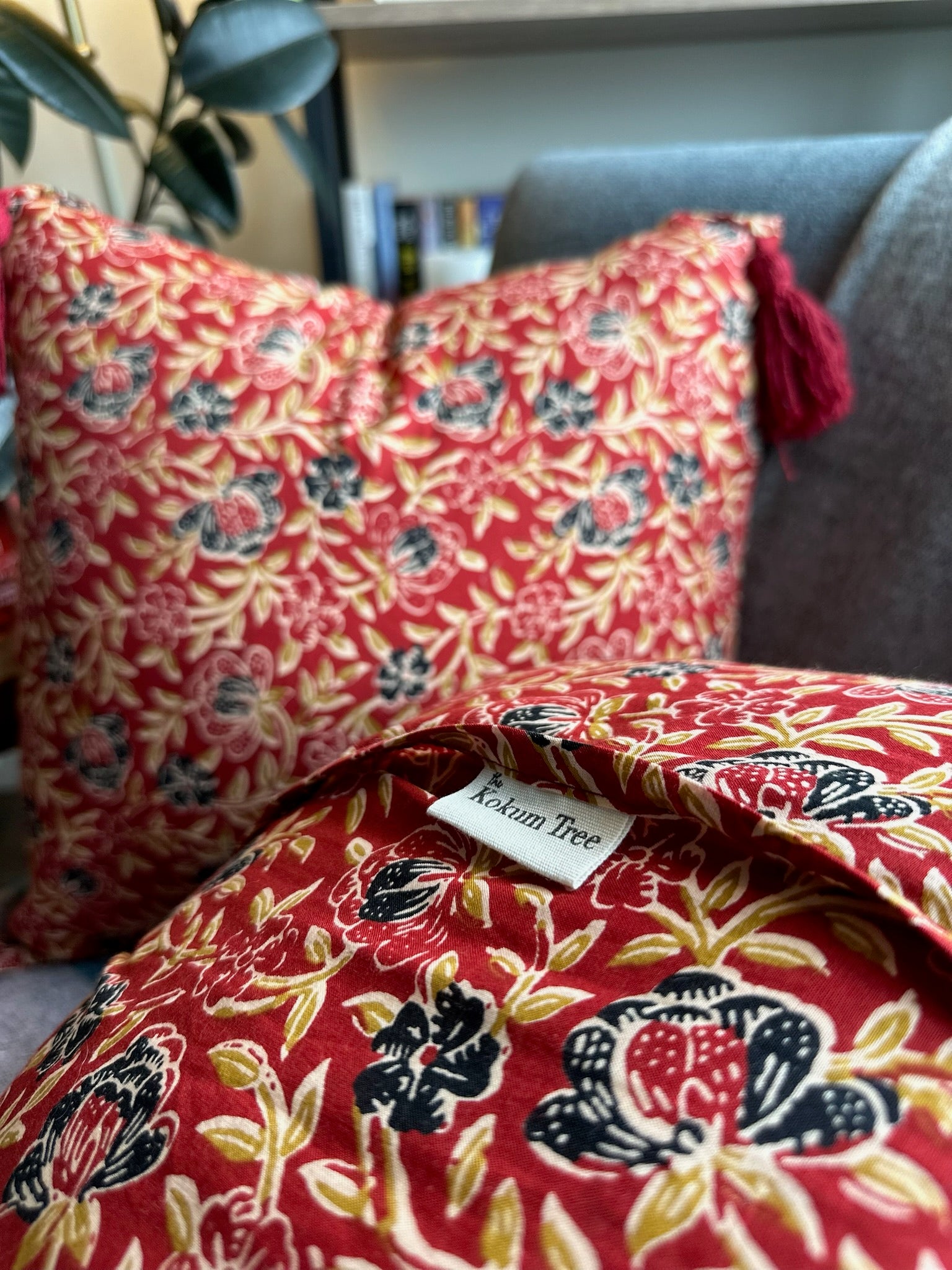 Red Poppy Reverie Cushion Cover