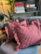 Red Clay Bands Cushion Cover