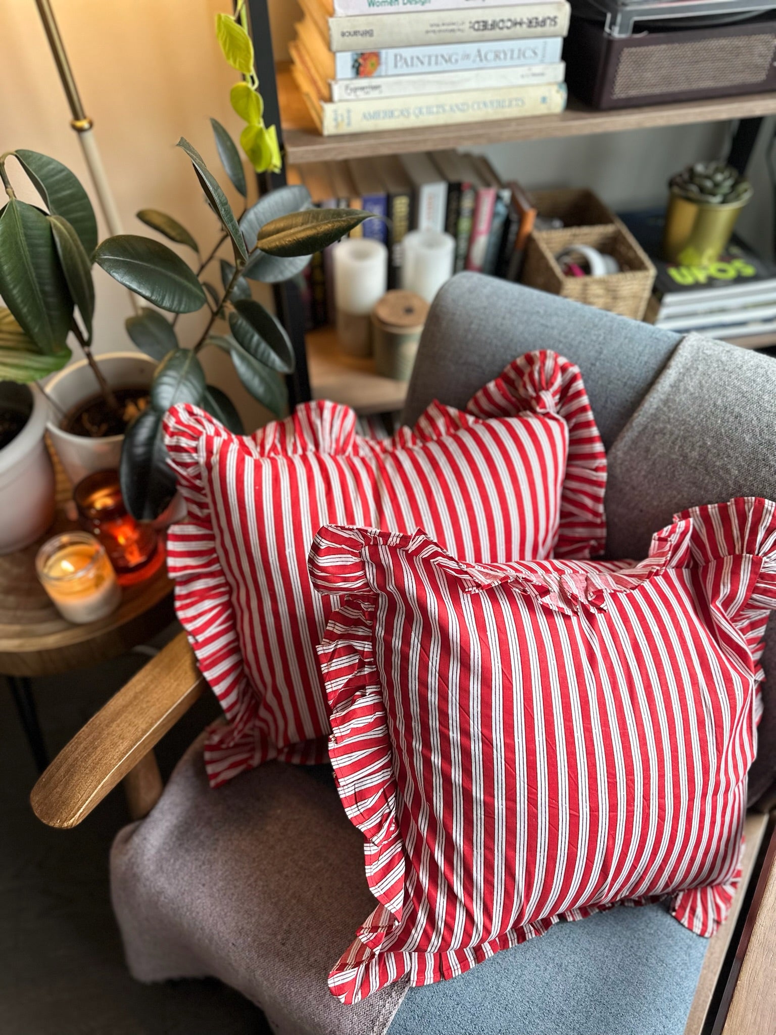 Red Clay Bands Cushion Cover
