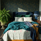 Radiant Bloom Hand Block Printed KING Bedsheet