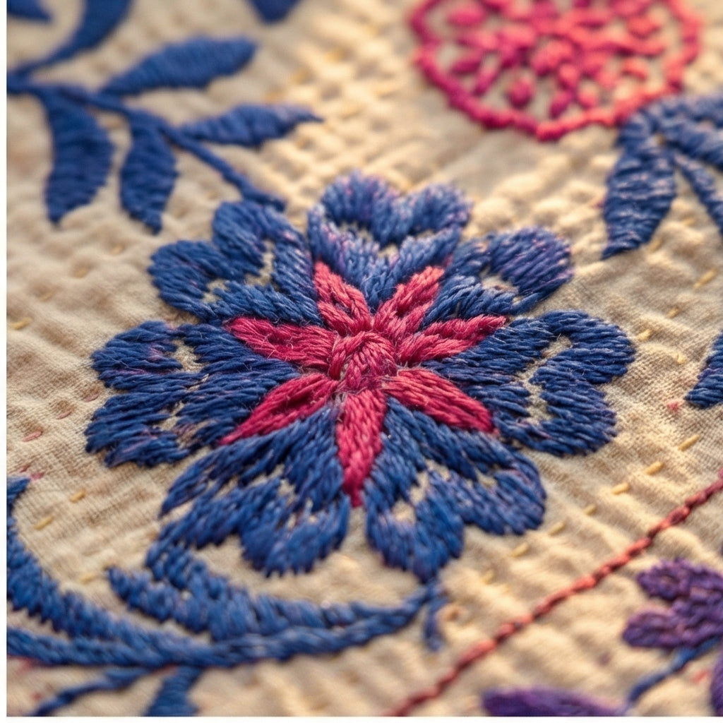 Mystic River Luxury Vintage Suzani Kantha Throw