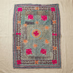 Eternal Bloom Luxury Vintage Suzani Kantha Throw