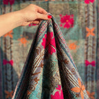 Eternal Bloom Luxury Vintage Suzani Kantha Throw