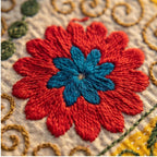 Golden Sunshine Luxury Vintage Suzani Kantha Throw Blanket