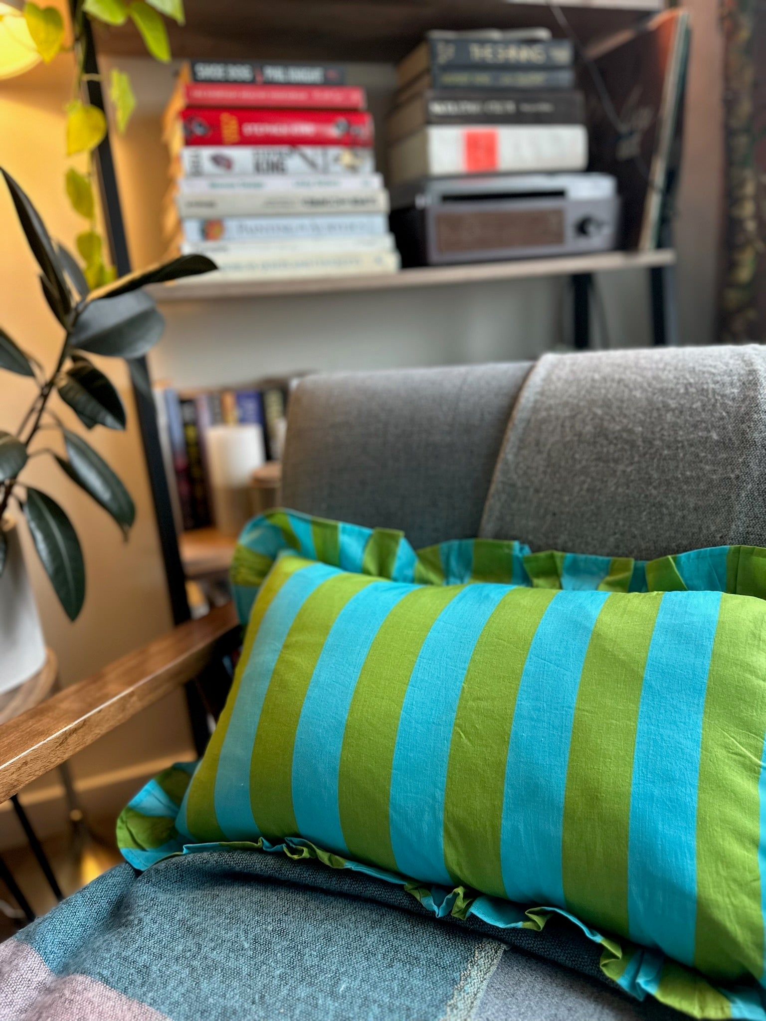 Blue and Green Sand Cushion Cover