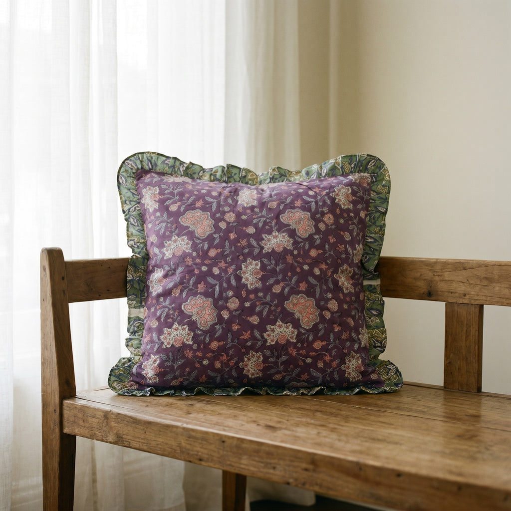 Azure Lotus Cushion Cover