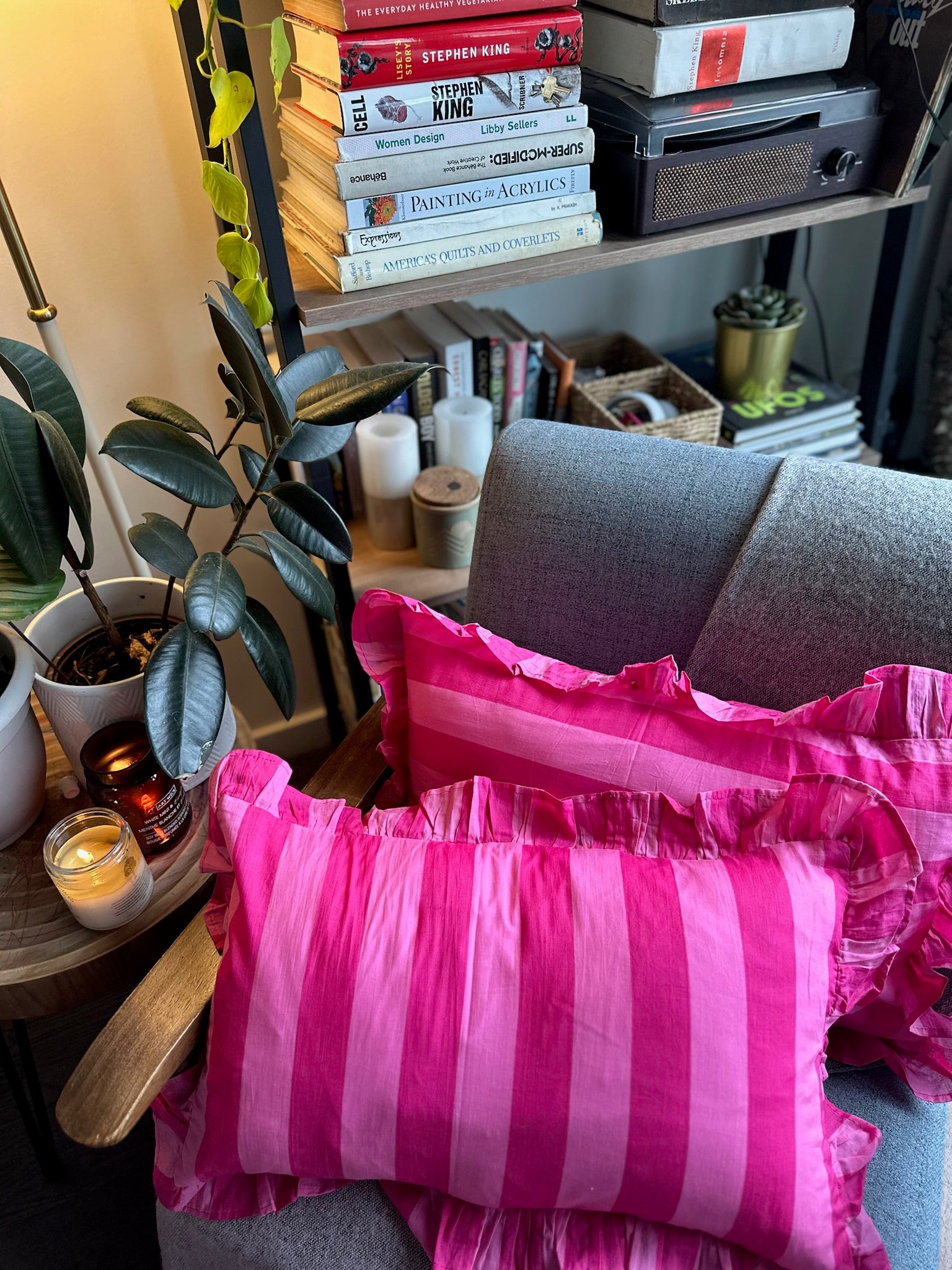 Rosewood Stripes Cushion Cover