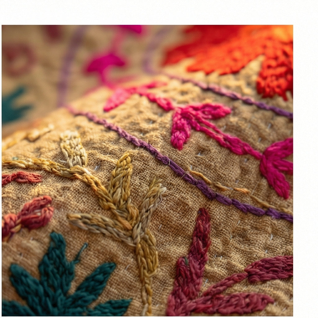 Celestial Haven Luxury Vintage Suzani Kantha Throw