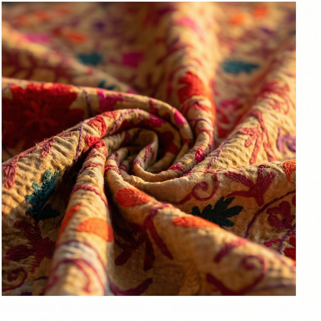 Celestial Haven Luxury Vintage Suzani Kantha Throw