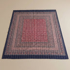 Indigo Ajrakh Kantha Queen Size Bed-spread (Reversible)