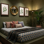 Indigo Bloom Hand Block Printed KING Bedsheet