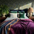 Indigo Bloom Hand Block Printed KING Bedsheet