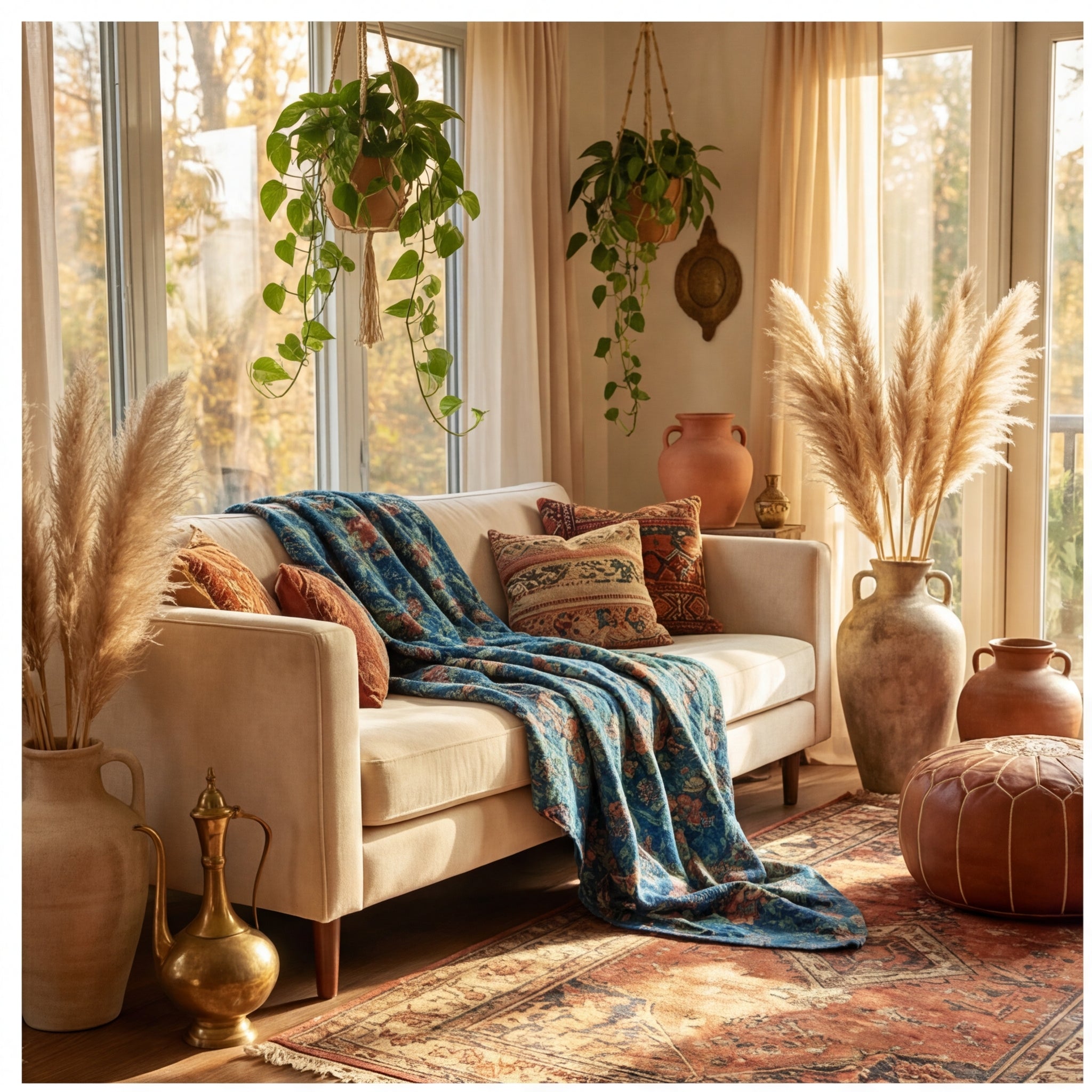 Emerald Wilderness Reversible Kantha Throw