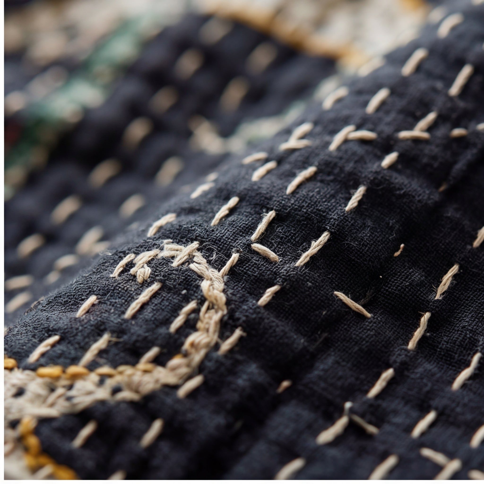 Midnight Jungle Reversible Kantha Throw
