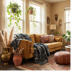 Midnight Jungle Reversible Kantha Throw